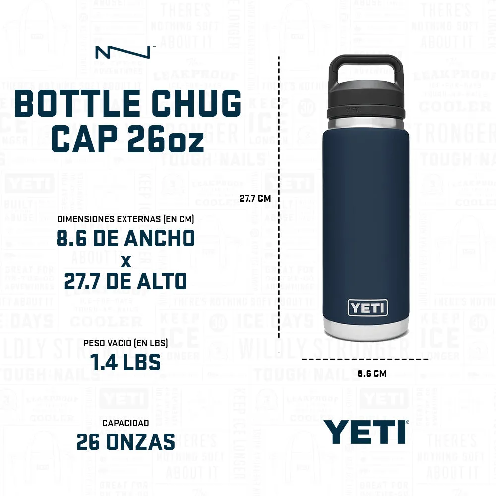 21071200020 TERMO RAMBLER 26 oz CHUG CAP BLANCO MARCA YETI