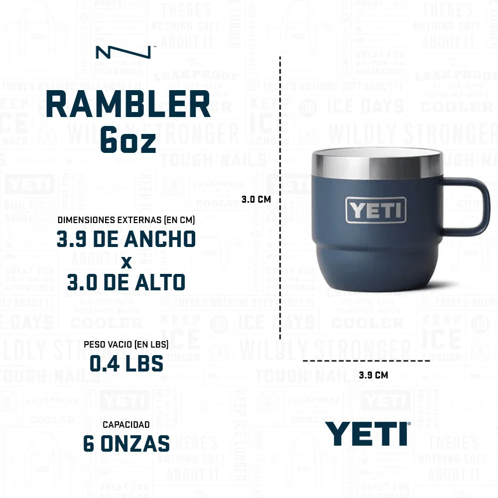 21071501863 TAZA RAMBLER 6oz STACKABLE 2 PIEZAS BLANCO MARCA YETI