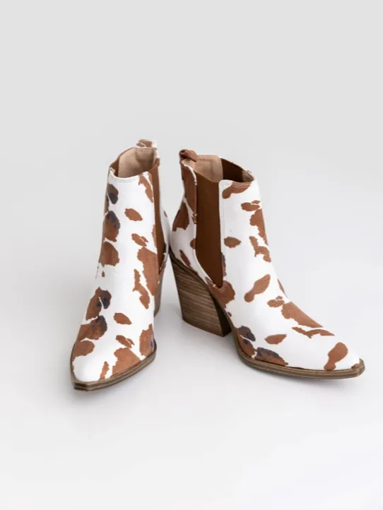 27 Dako Cow Print Bootie