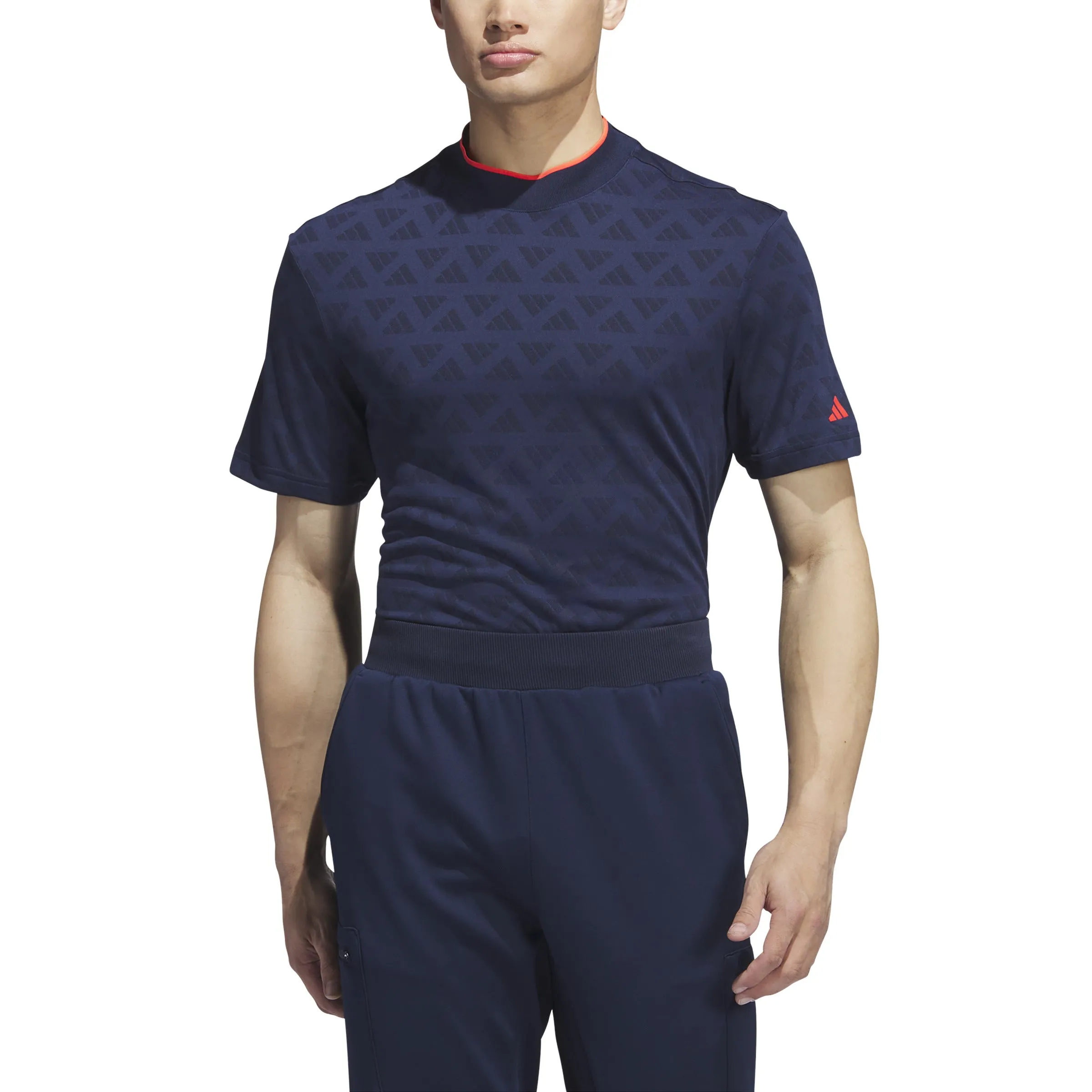 adidas Golf Jacquard Mock Shirt - Navy