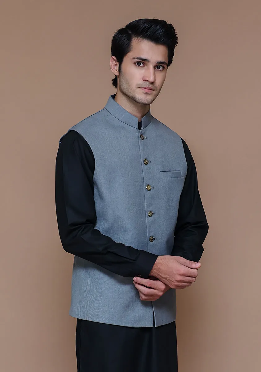 Basic Suiting Steel Grey Traditional Waistcoat