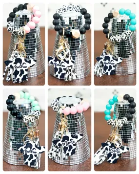 Beaded COW KEYCHAIN