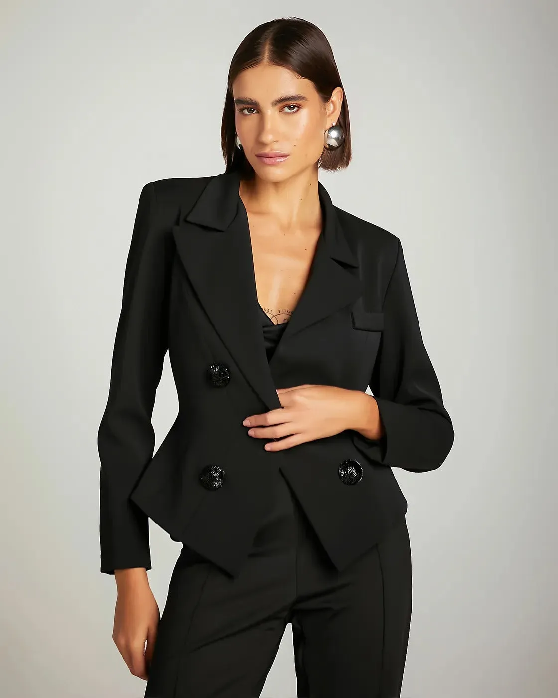 BLAZER ANNE FERNANDES PRETO ALFAIATARIA JOICE