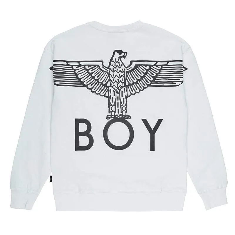 BOY EAGLE BACKPRINT SWEAT - WHITE/BLACK