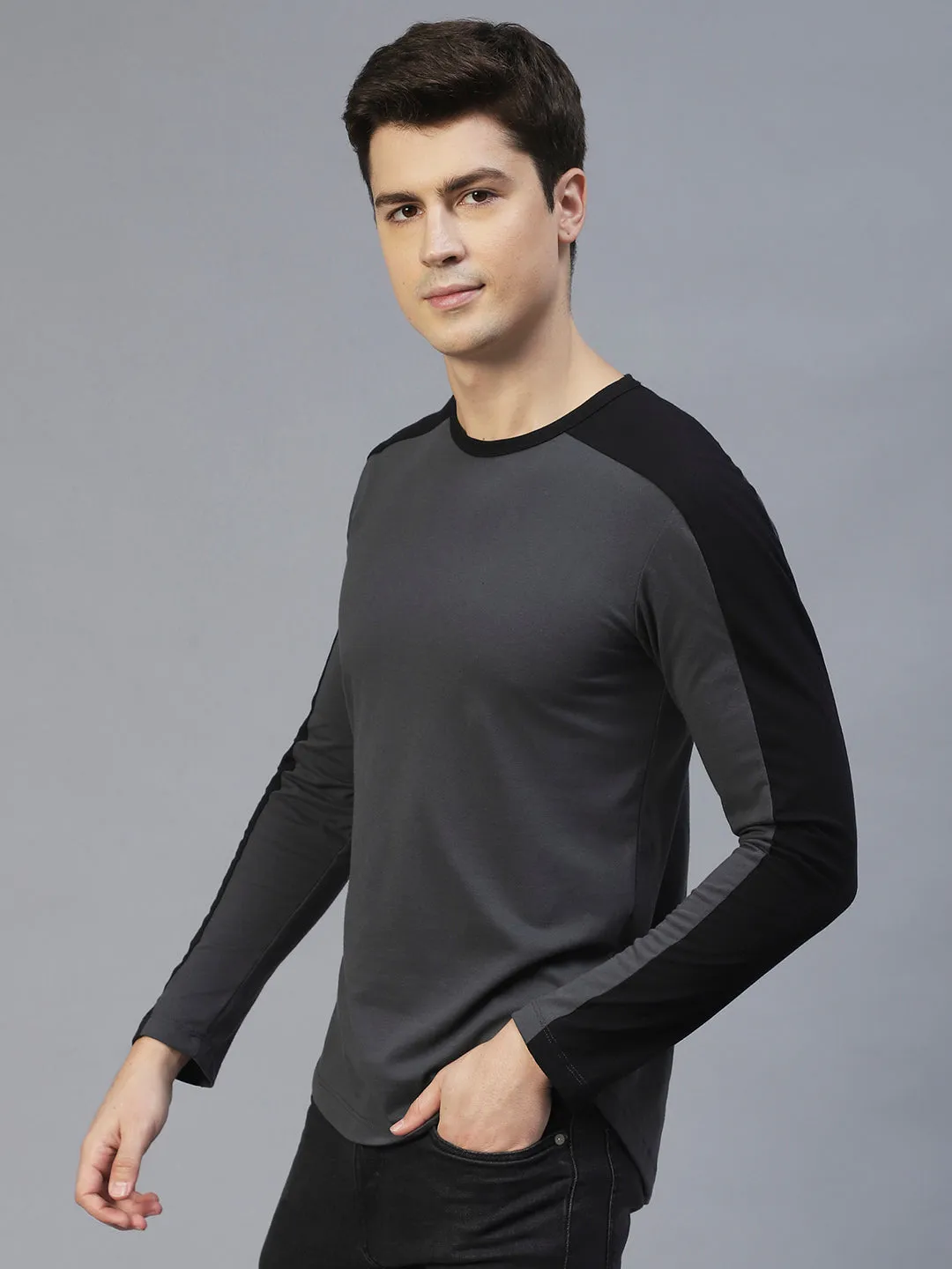 Colourblock Round Neck T-Shirt