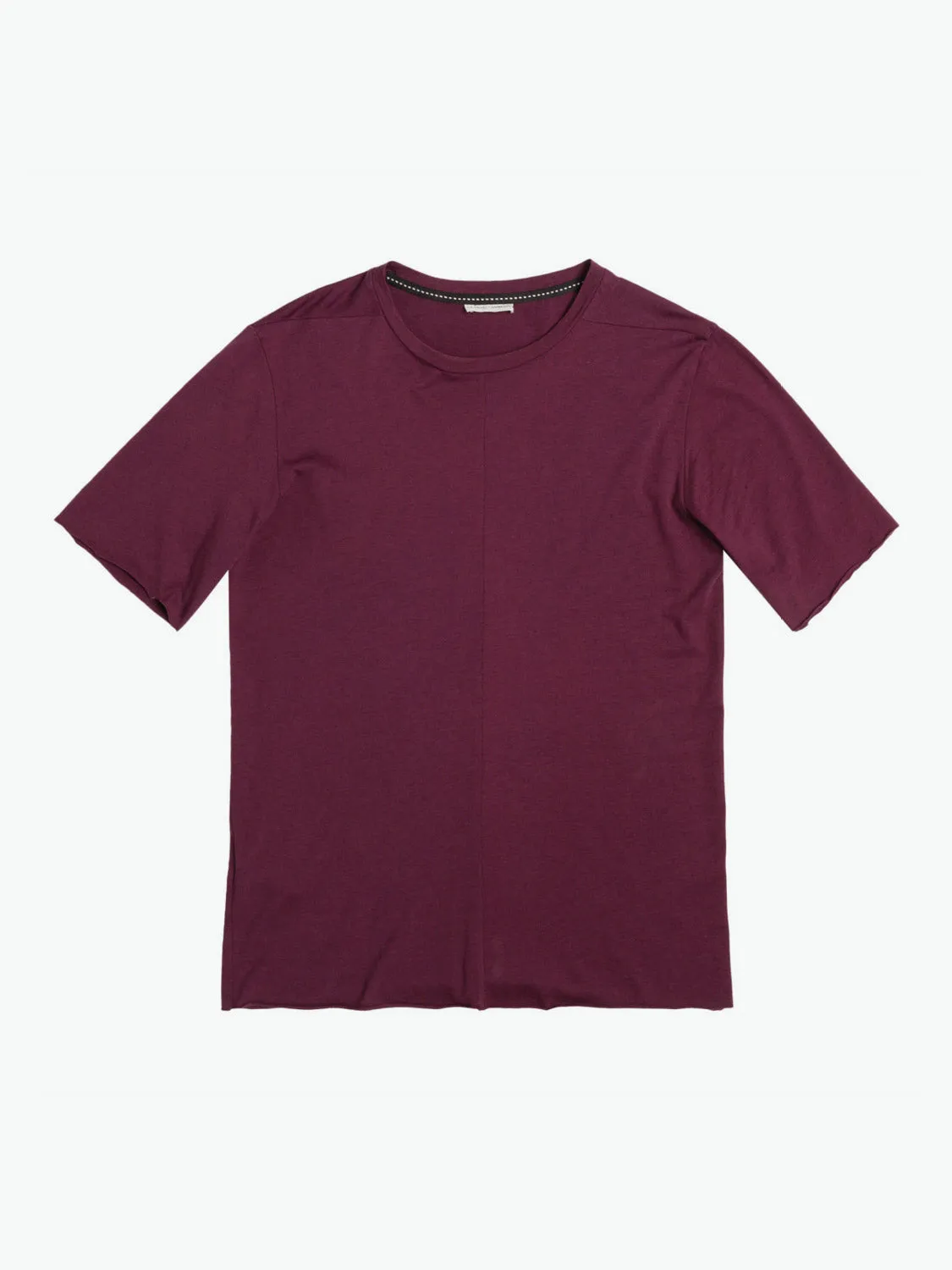 Deconstructed Crew Neck T-Shirt Burgundy