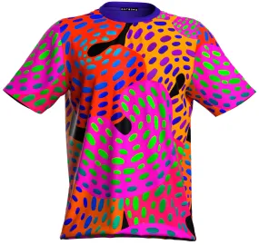 Fluorescent Print T-Shirt Glow in UV Fluorescent Grand Donut