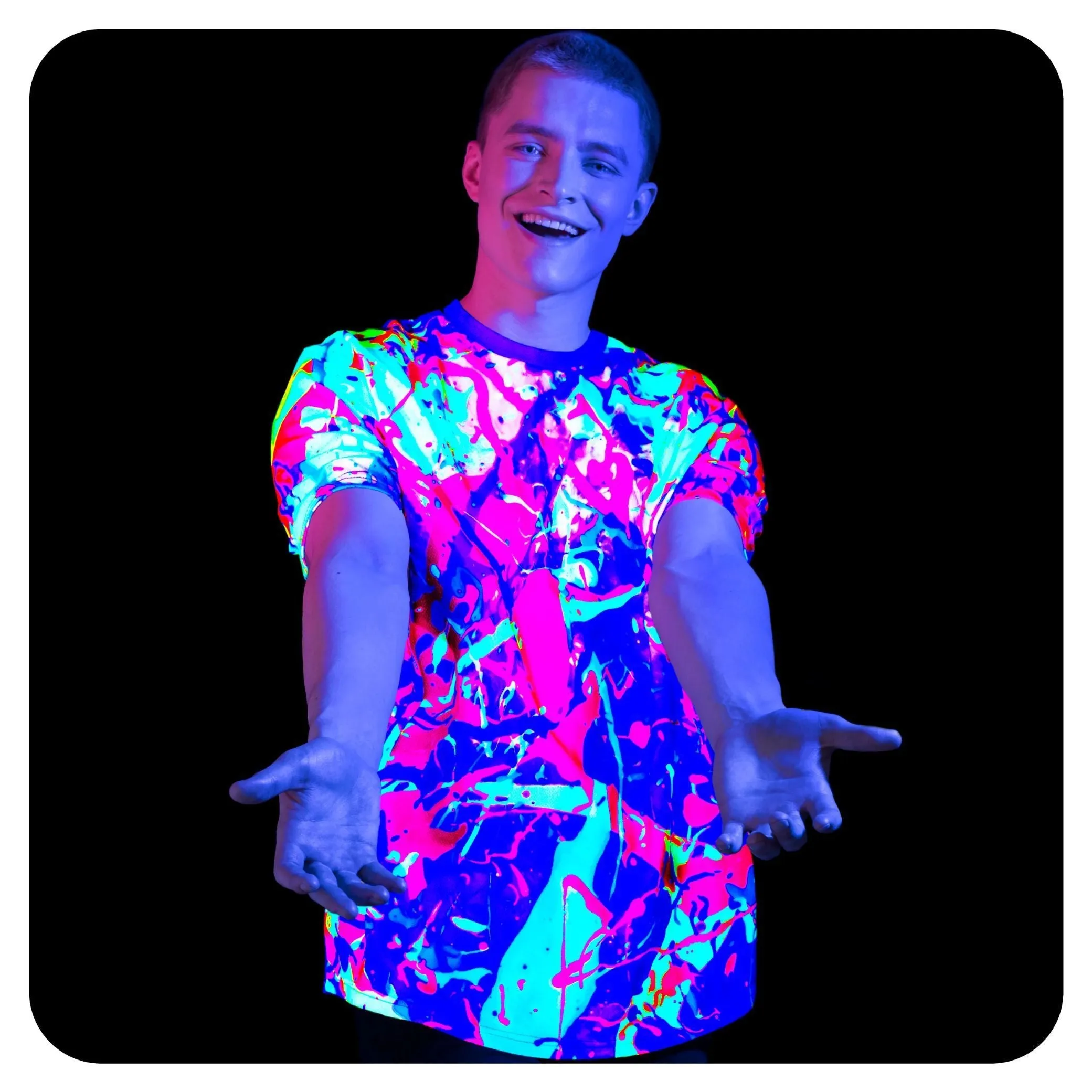 Fluorescent T-Shirt Glow in UV Fluorescent New Reality