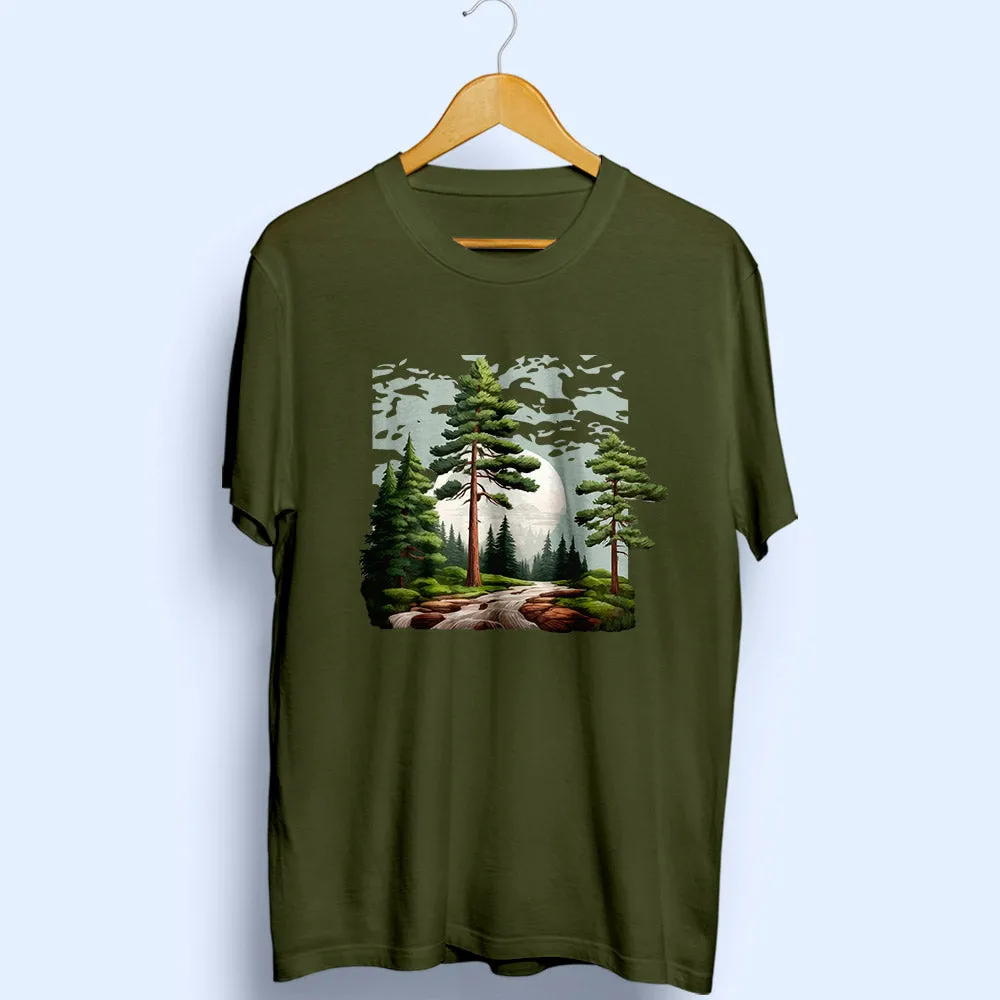 Forest Landscape Half Sleeve T-Shirt