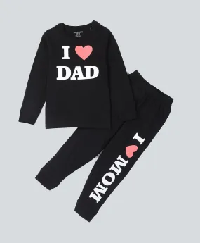 I Love Dad Full Sleeves T-Shirt & Pants Set