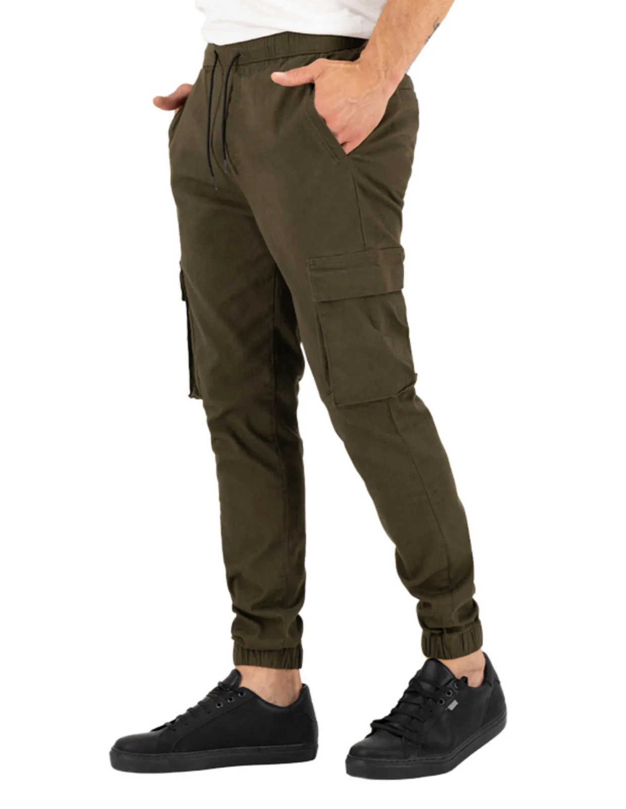 Jogger Cargo de Gabardina Premium - Verde Olivo