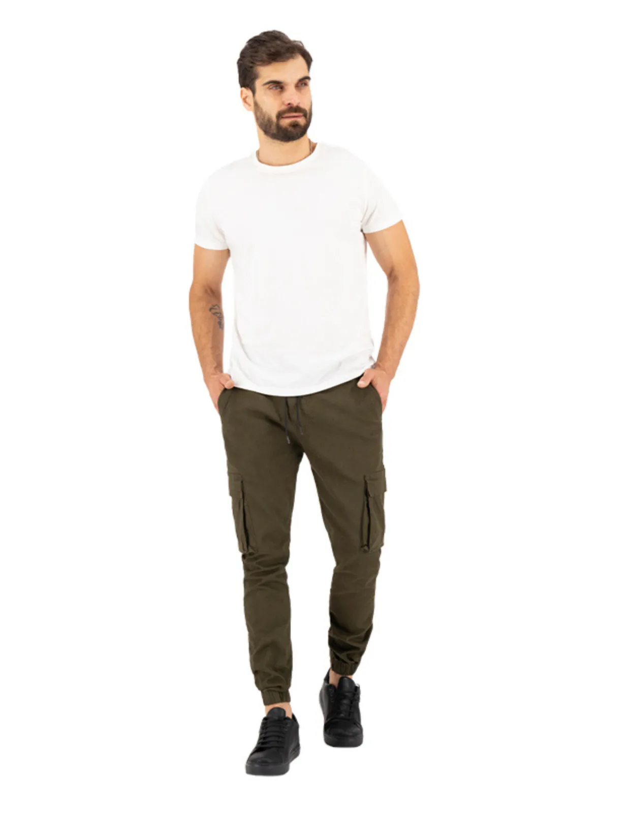 Jogger Cargo de Gabardina Premium - Verde Olivo