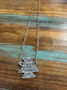 Kick Rocks Engraved Aztec Necklace