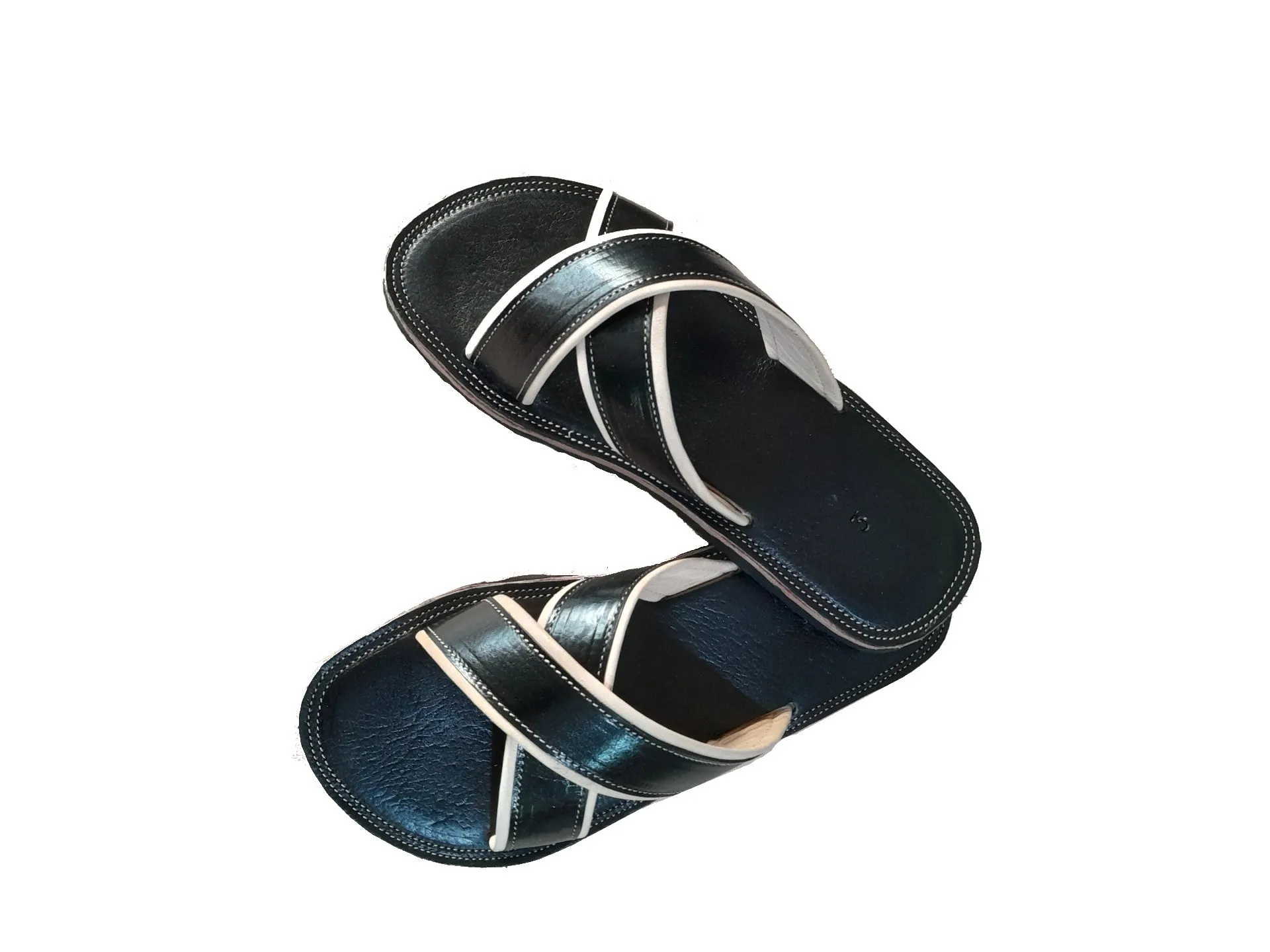 Mens Leather Sandal - Black - Adil