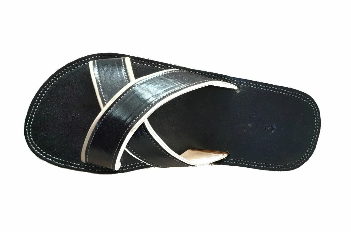 Mens Leather Sandal - Black - Adil