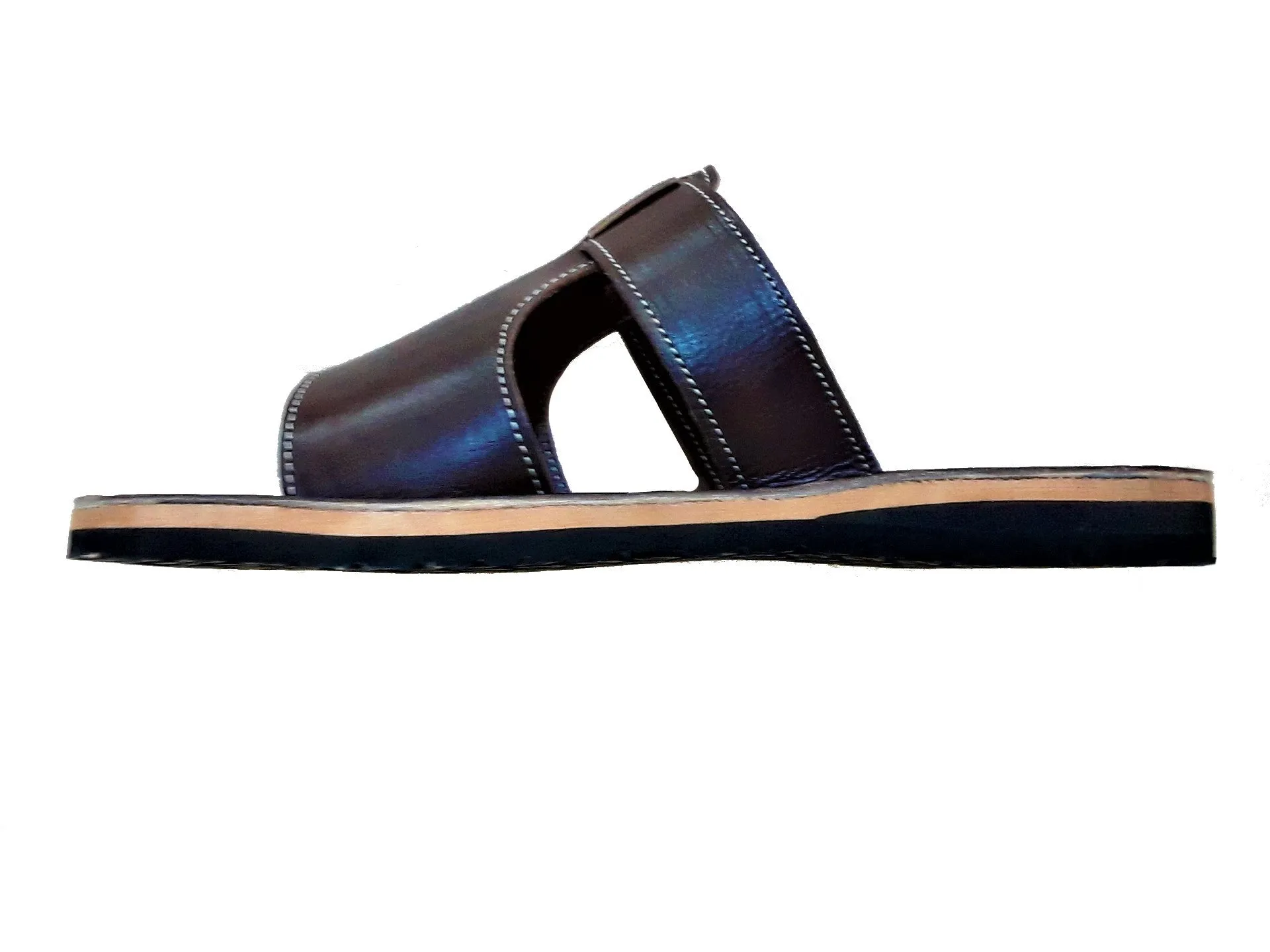 Mens Leather Sandal - Brown - Chawki