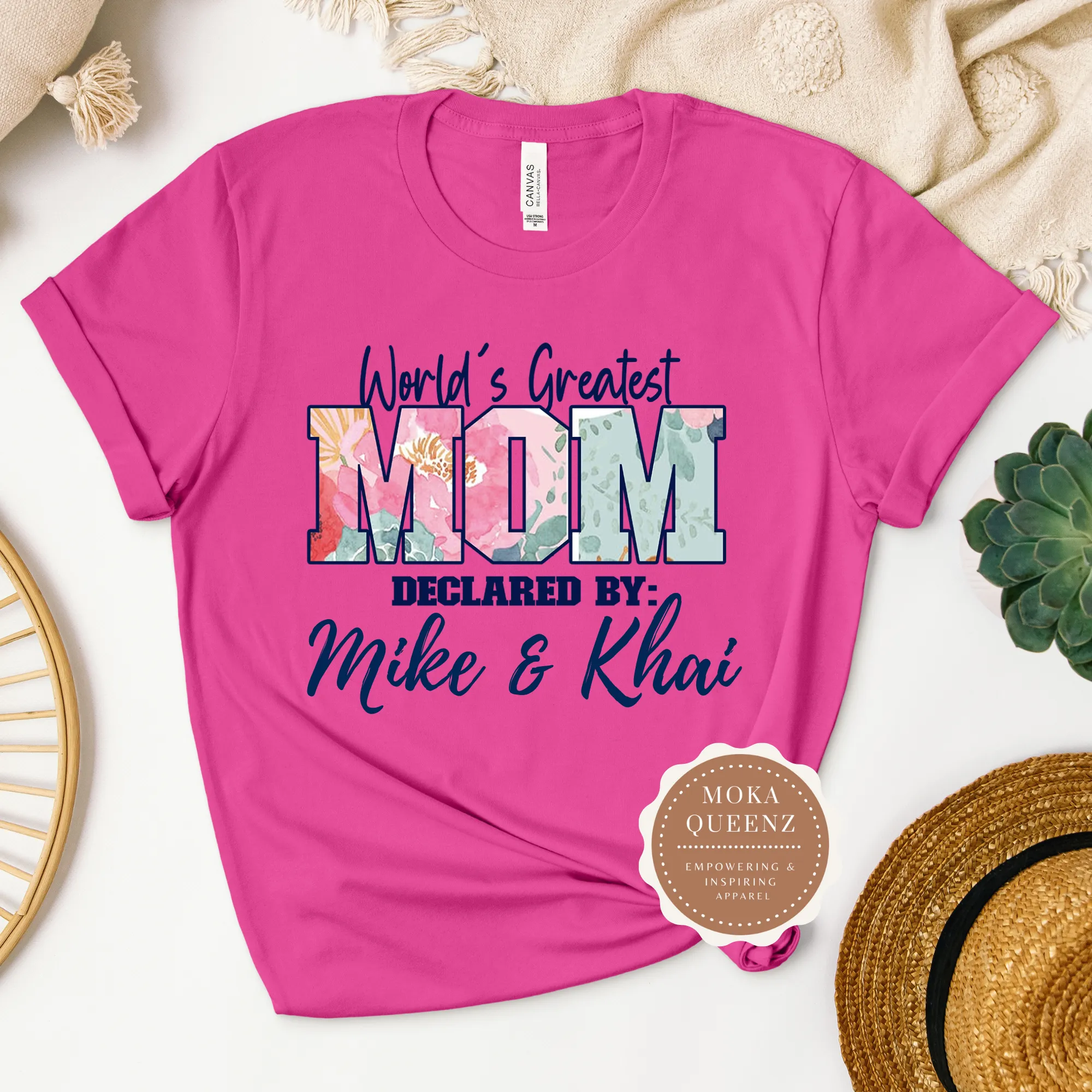 Mom T Shirt with Kids Names