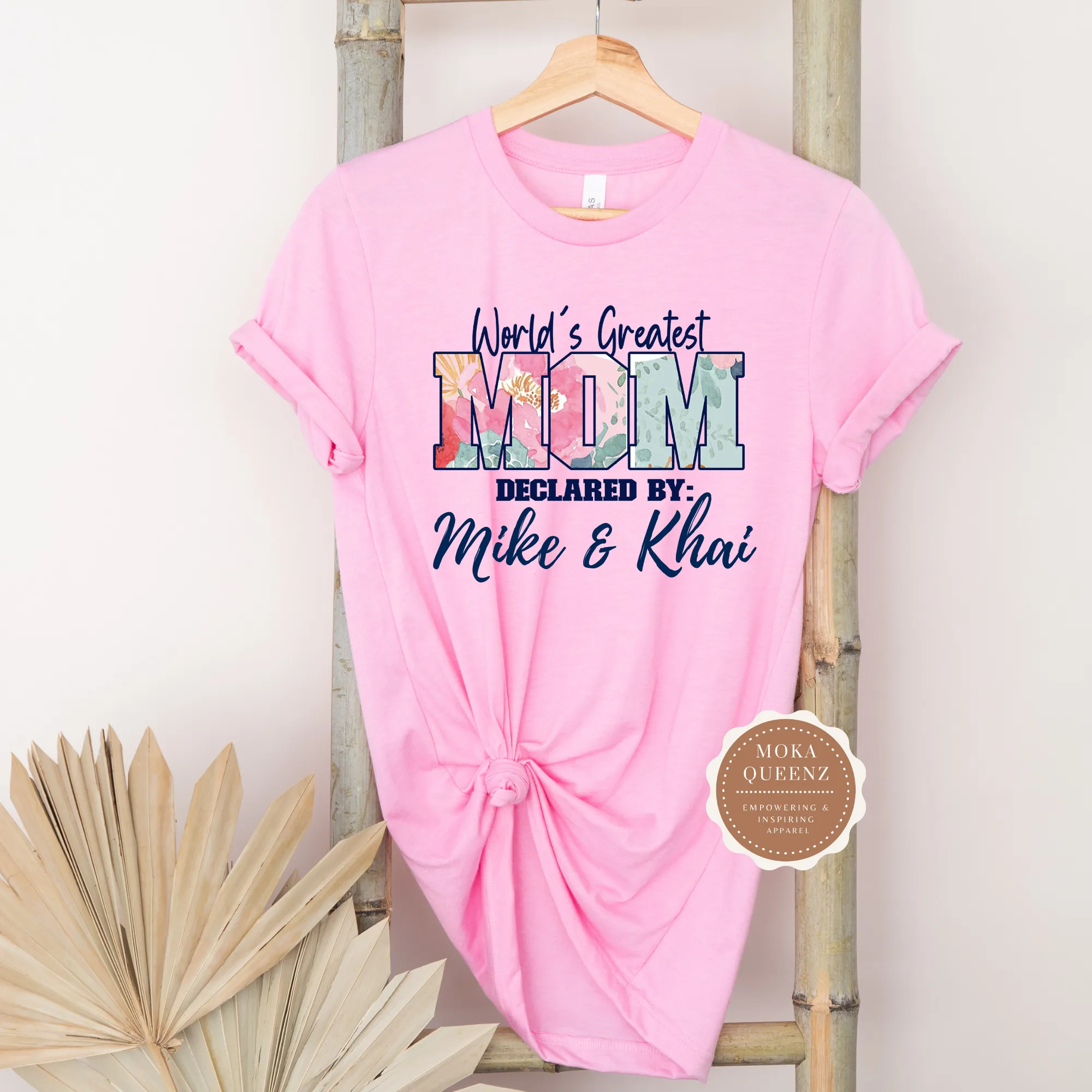 Mom T Shirt with Kids Names