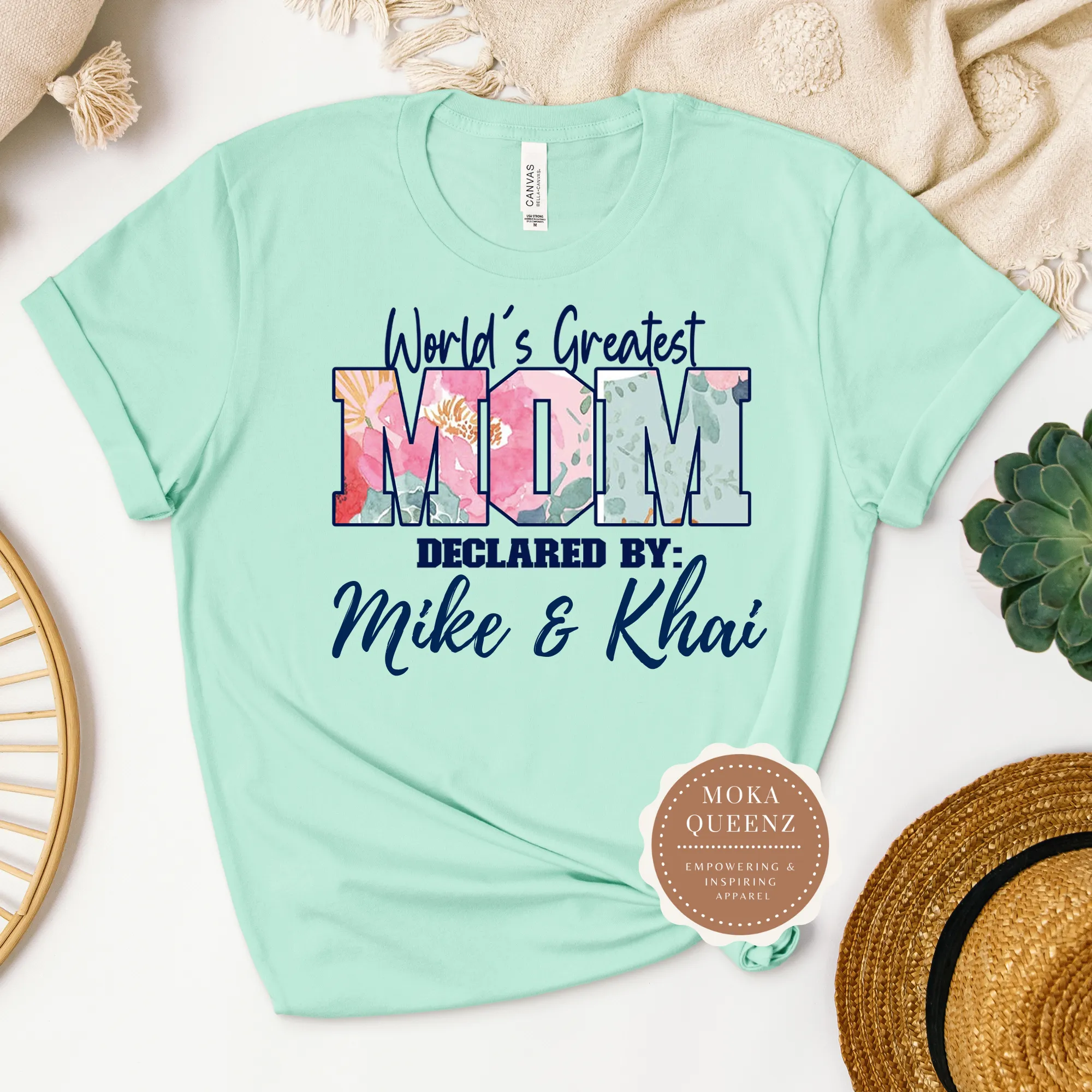 Mom T Shirt with Kids Names