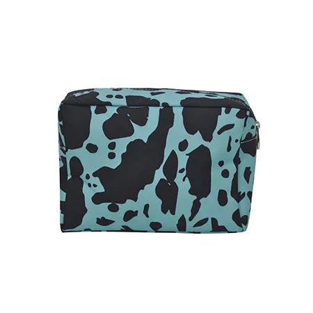 Neon Cow Turquoise NGIL Large Cosmetic Travel Pouch