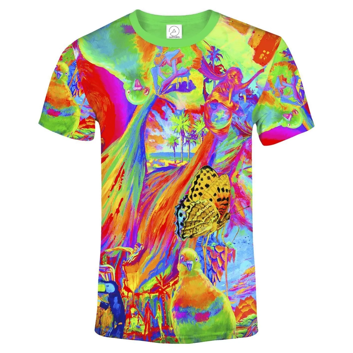 Neon Tee Shirt Glow in Blacklight Handmade Dream Away