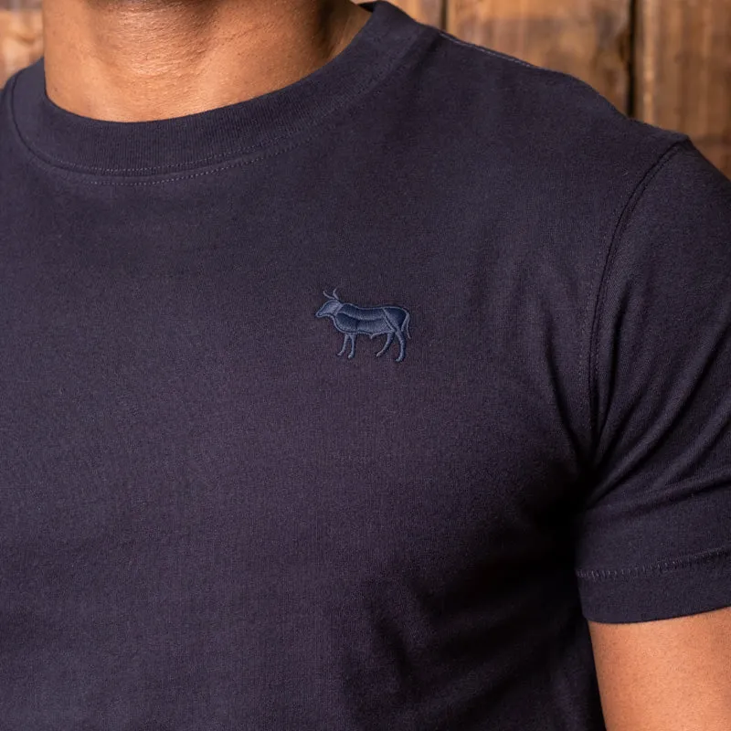 Nos Nguni Embroidery Crew Tee Midnight