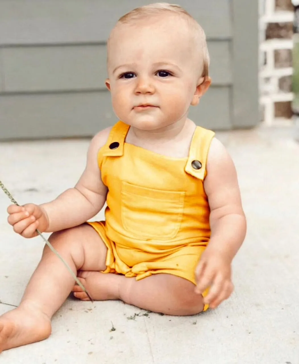 Organic Muslin Overall in Saffron