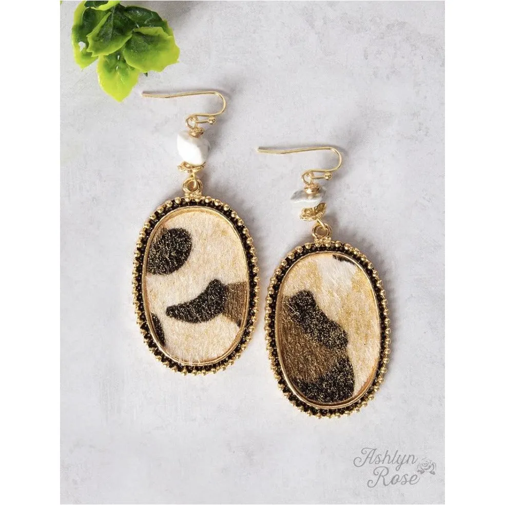 Oval Earring {{Furry   Stone}}