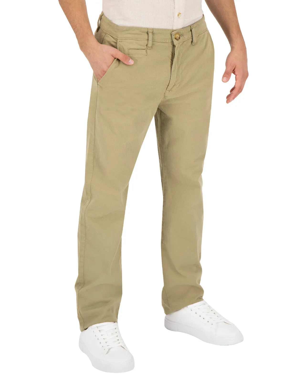 Pantalón Chino de Gabardina - Light Olive