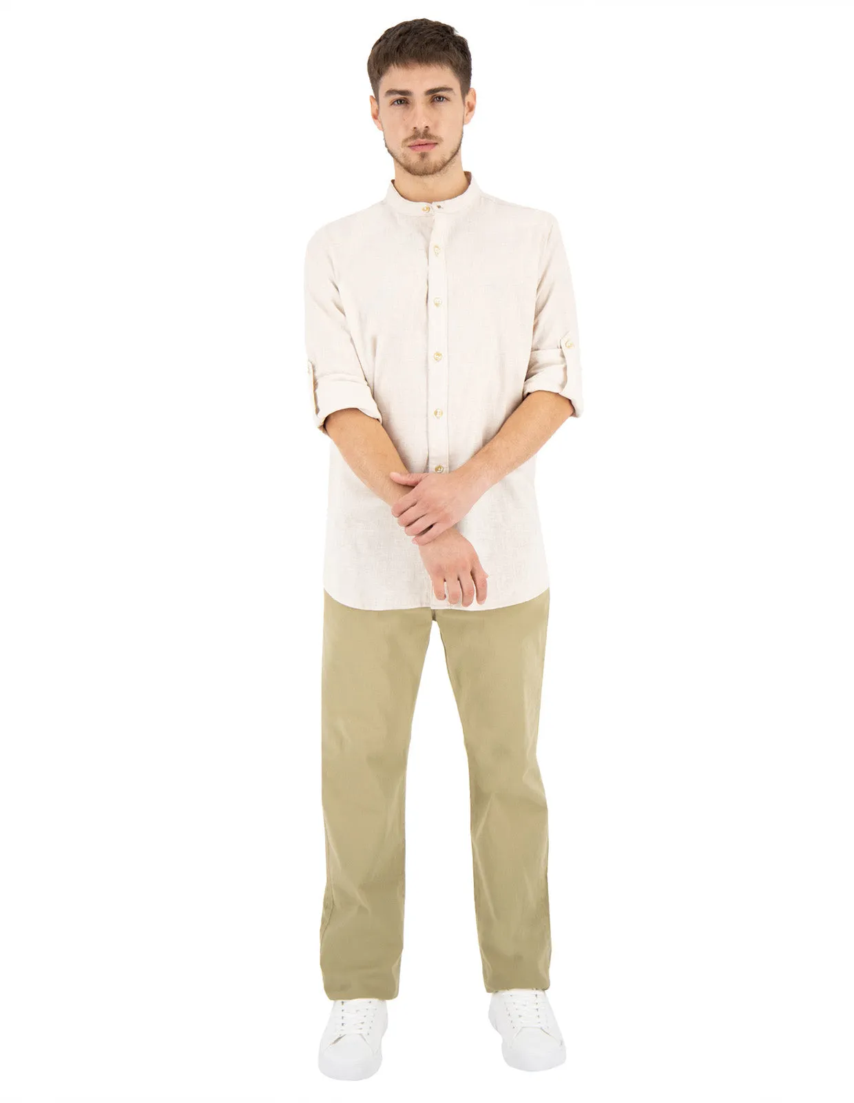 Pantalón Chino de Gabardina - Light Olive