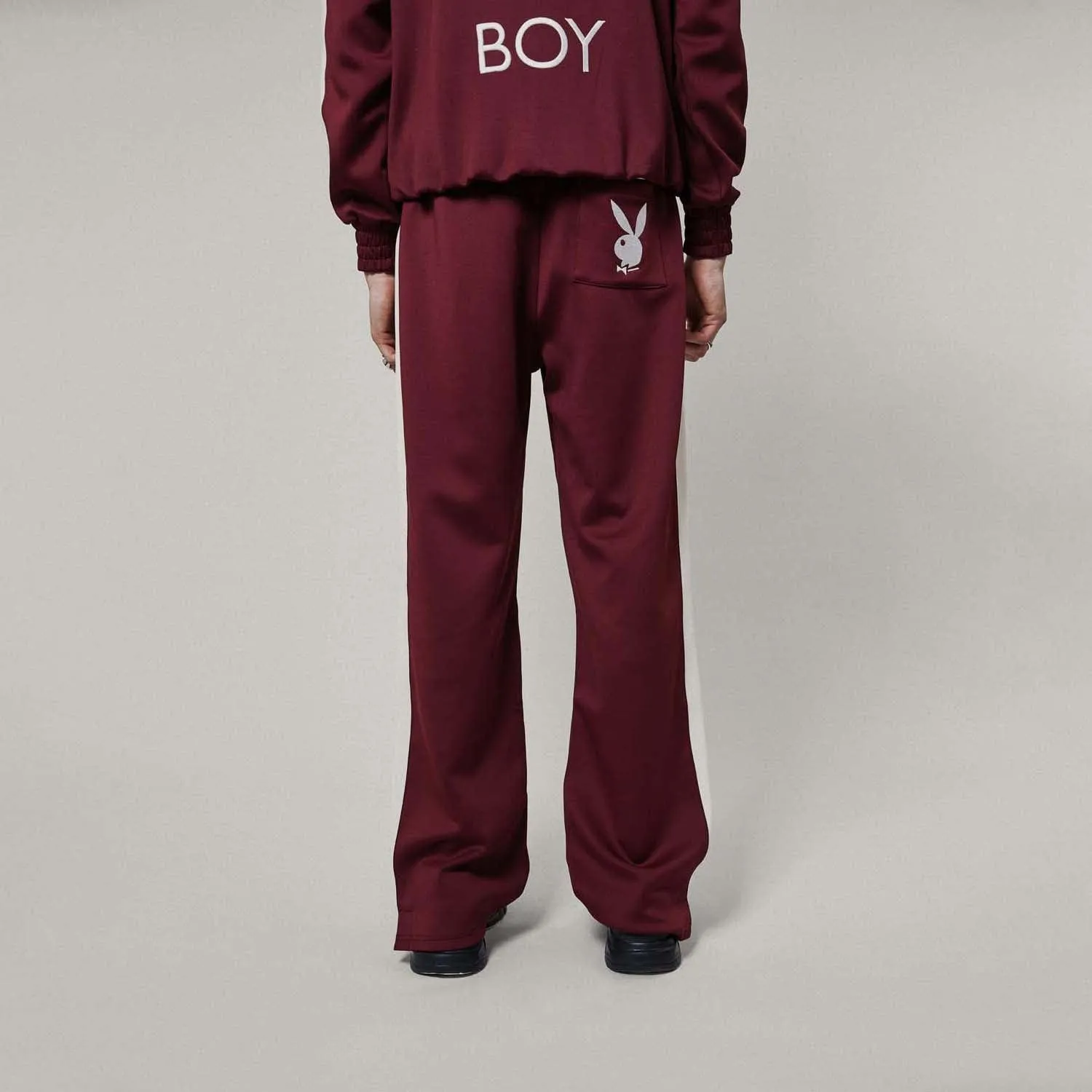 PLAYBOY X BOY WIDE LEG NYLON TRACK PANTS - PORT