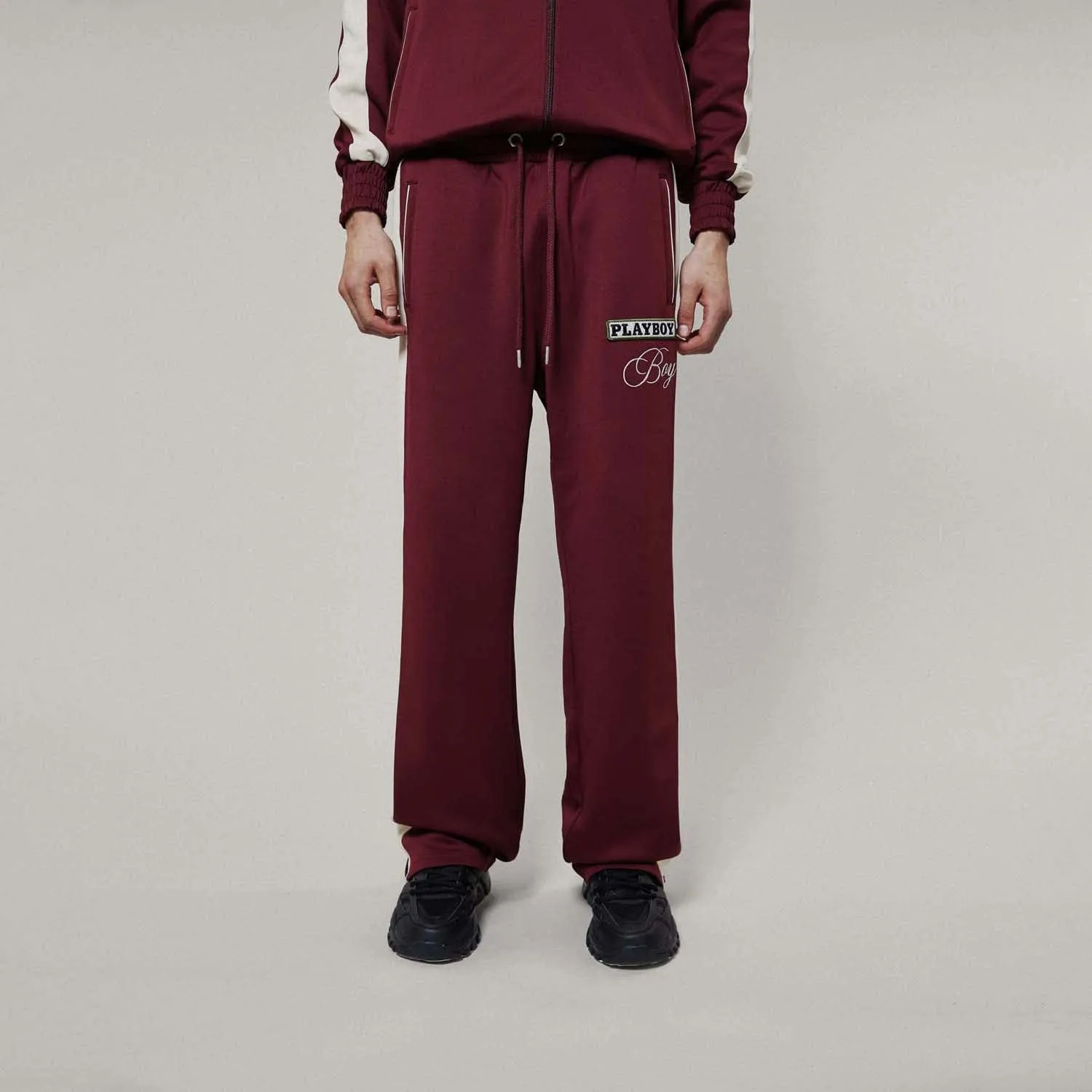 PLAYBOY X BOY WIDE LEG NYLON TRACK PANTS - PORT