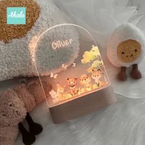 【Safari】Luminous Animal Acrylic Board Night Light 動物圖案名字亞加力小夜燈