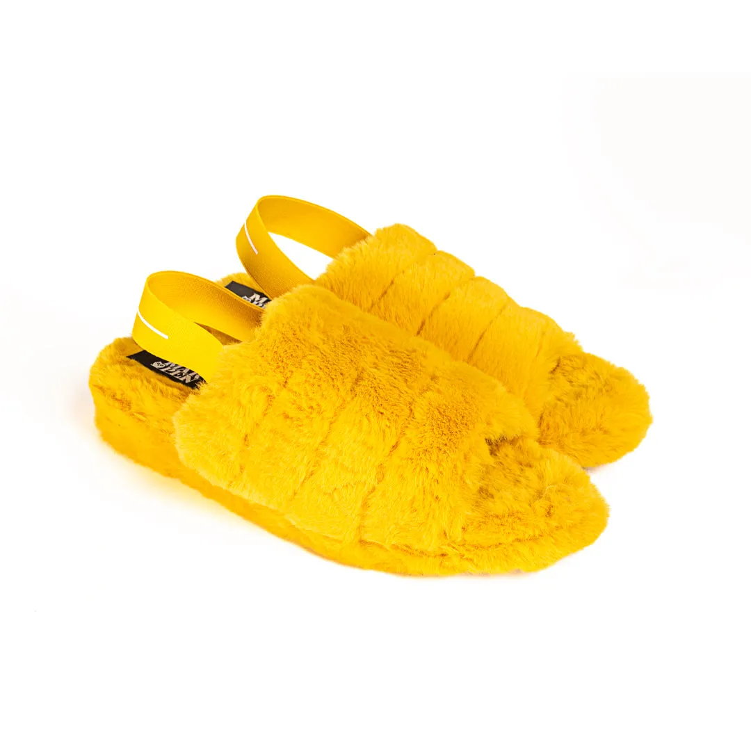 Slippers Abiertas Pelo Amarillo