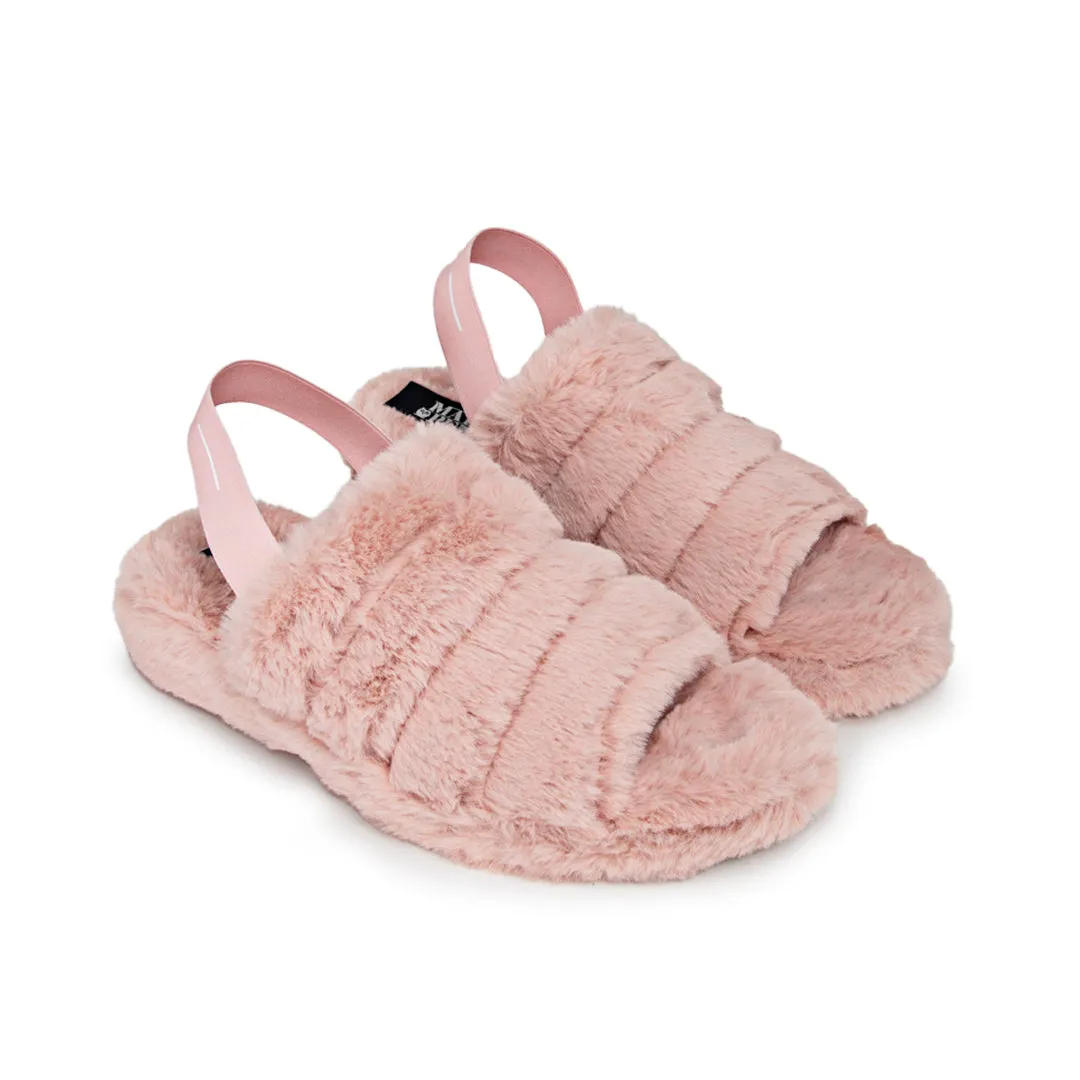 Slippers Abiertas Pelo Rosado