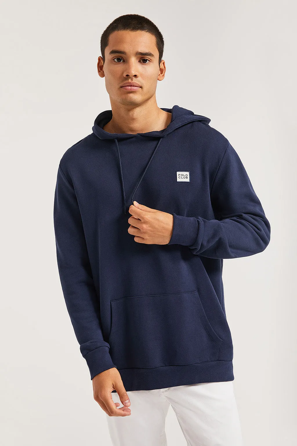 Sudadera azul marino con capucha y detalle Polo Club