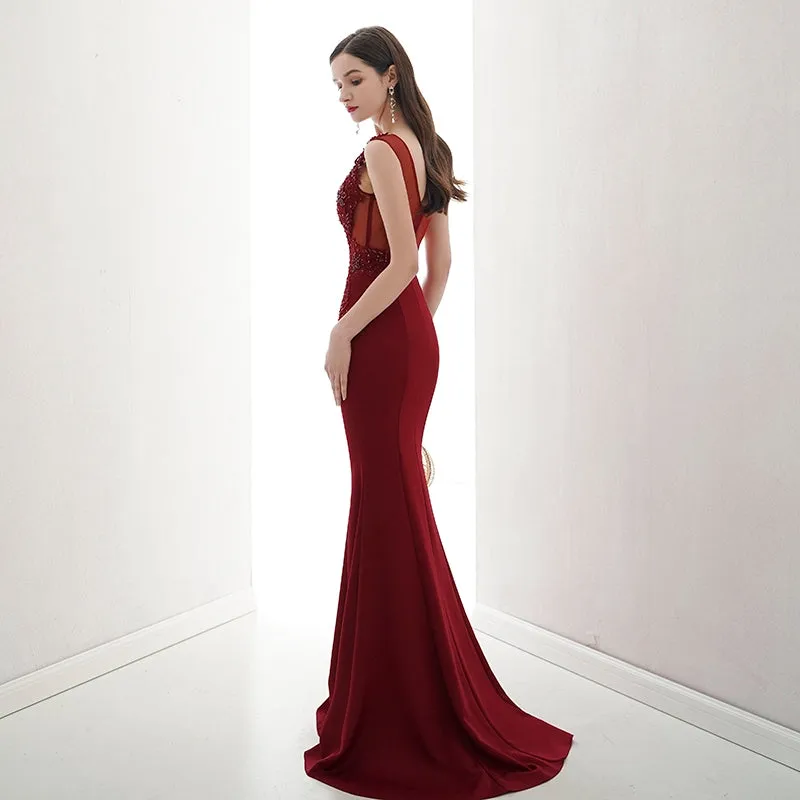 The Jaymee Red Mermaid Gown