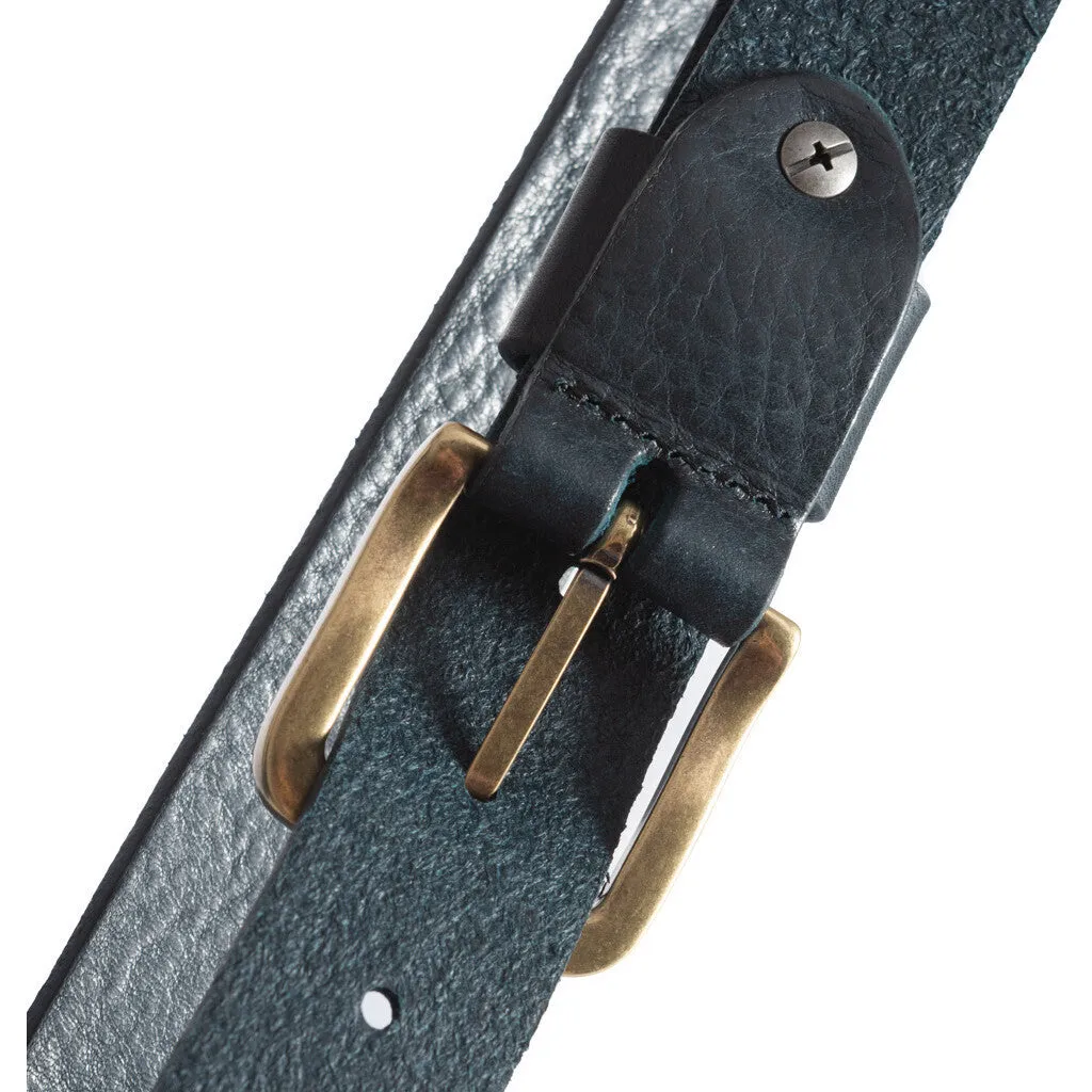 Timeless jeans belt in delicious leather quality / 12824 -  Dark blue