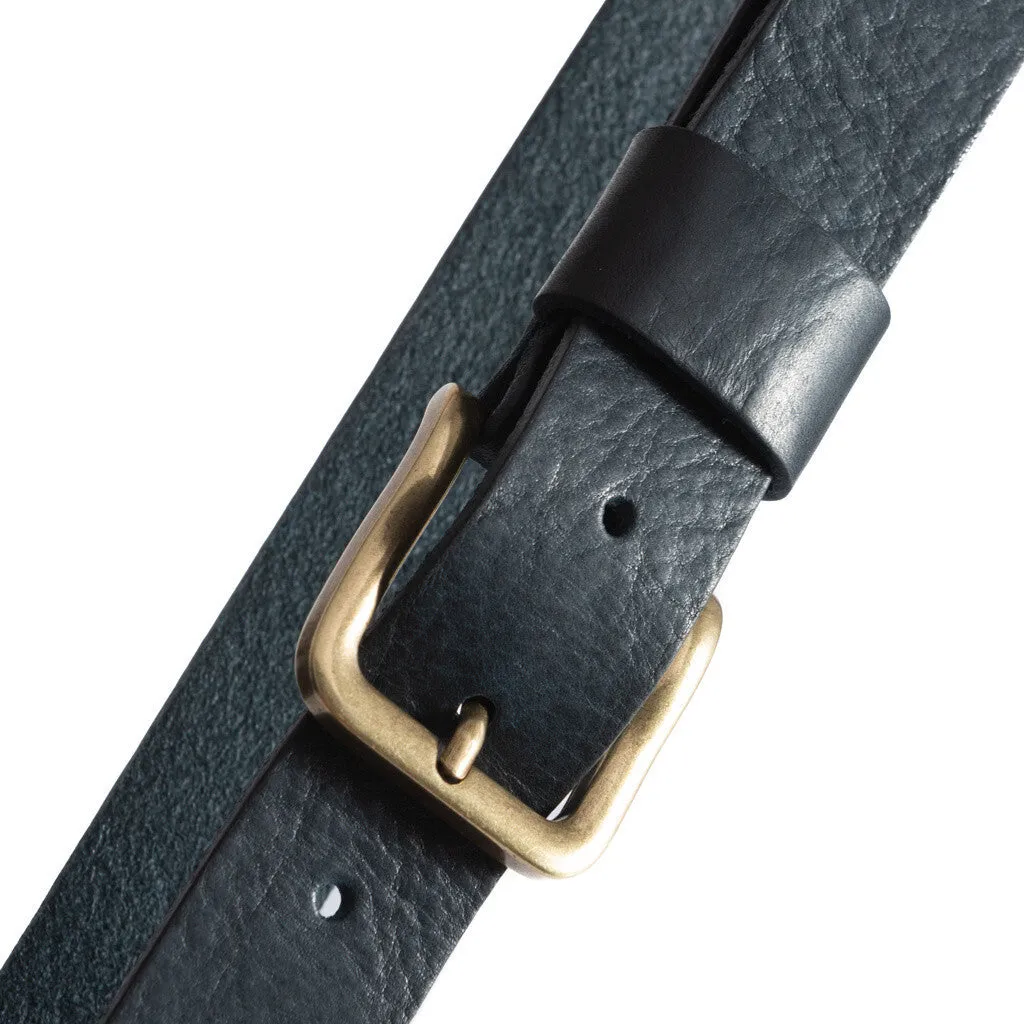 Timeless jeans belt in delicious leather quality / 12824 -  Dark blue