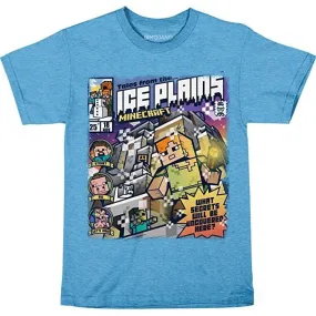 Tricou cu maneca scurta pentru copii, Minecraft Tales from the Ice Plains  - Light Blue