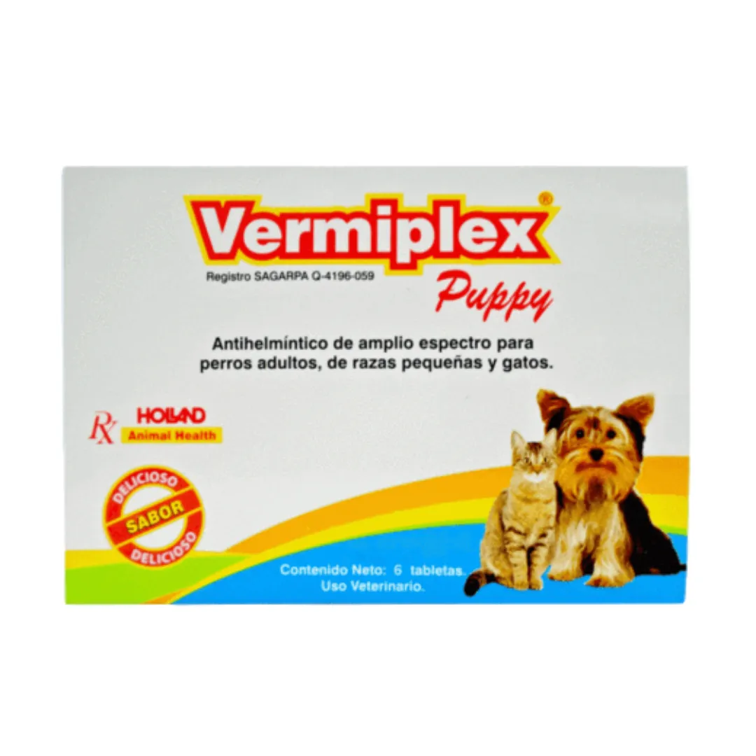 Vermiplex Puppy - Desparasitante Perro y Gato Holland en tabletas