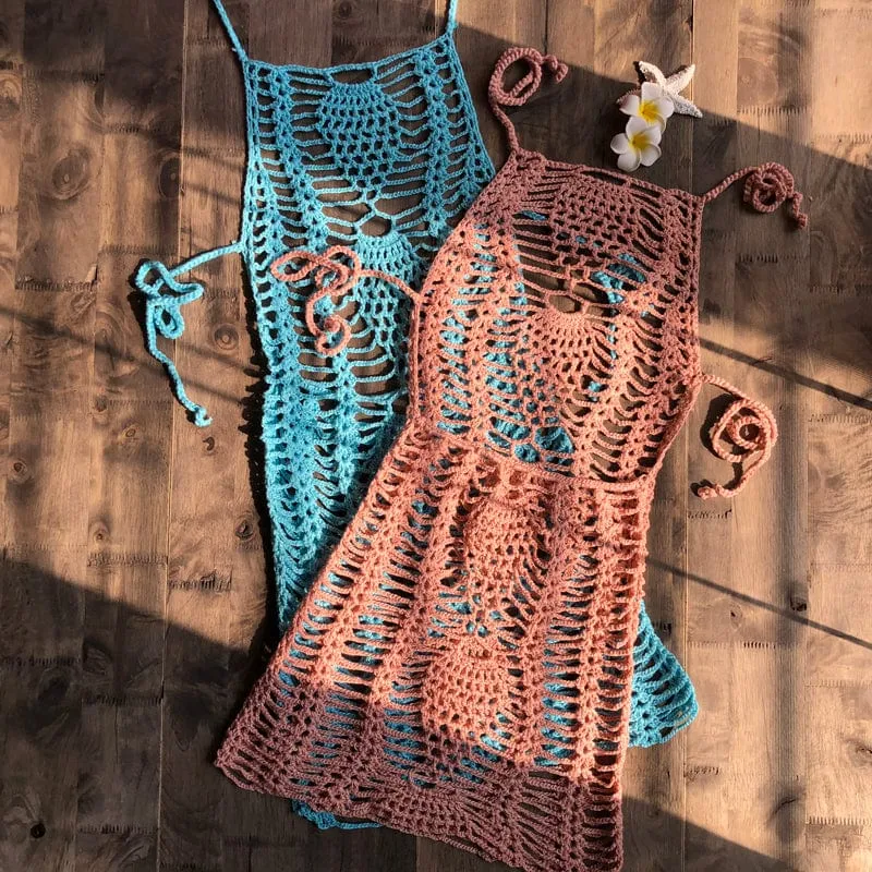 Vestido playero de crochet