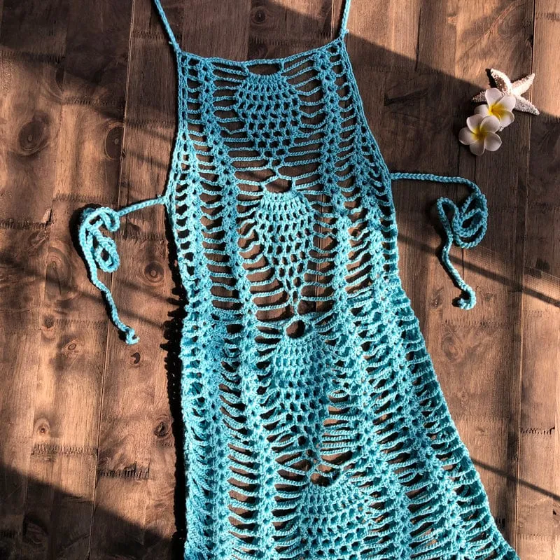 Vestido playero de crochet