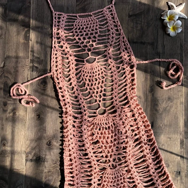 Vestido playero de crochet