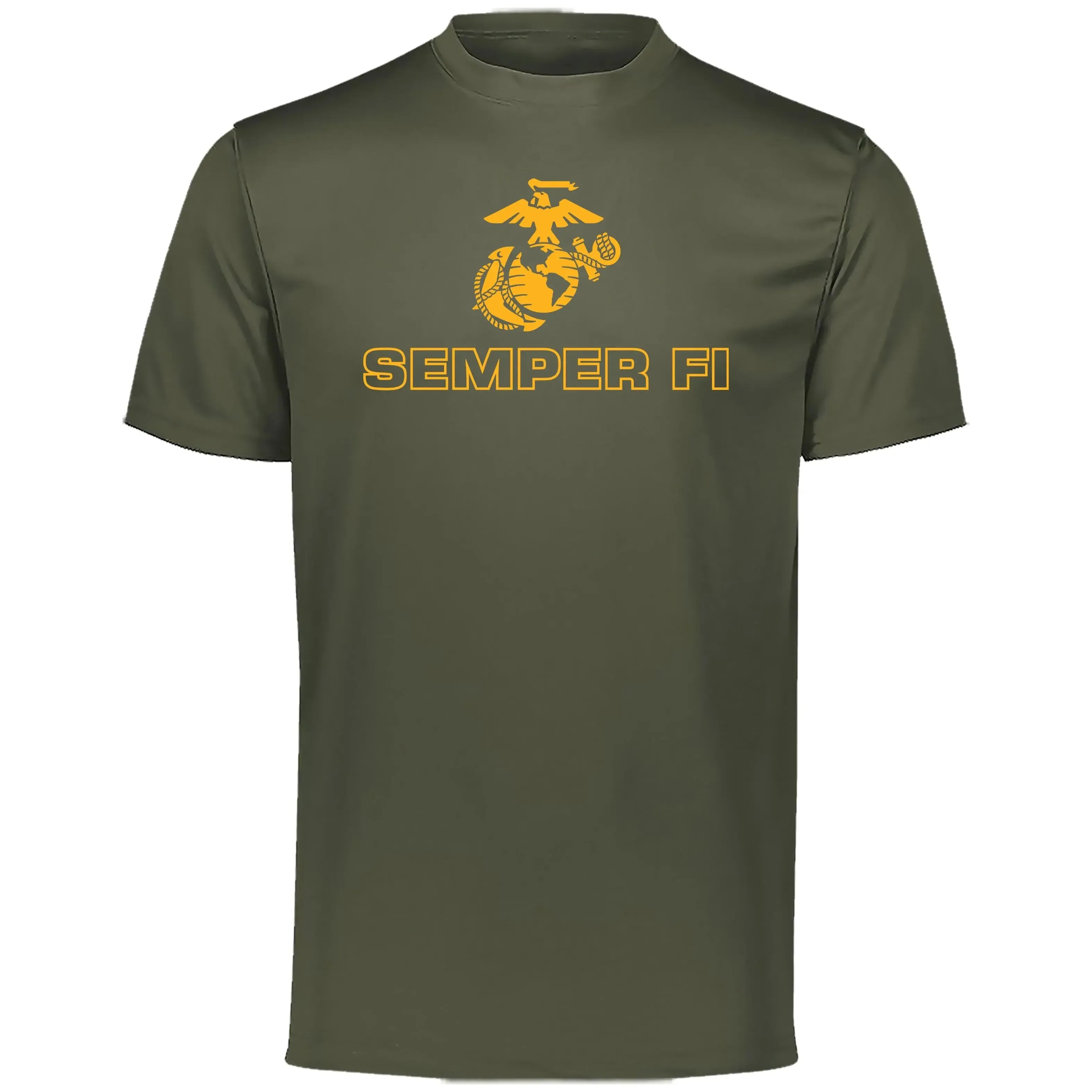 Vintage Gold EGA Semper Fi Olive Drab Performance Tee