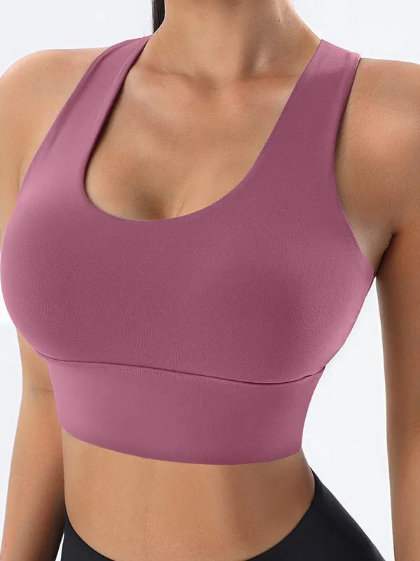 ZASUWA Female Cross Beautify Back U Collar Hollow Out Sports Bras